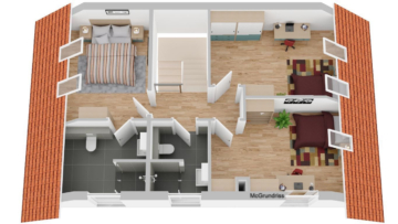 Hier entsteht Ihr neuer Wohnsitz - 2 exklusive Doppelhaushälften - - Innenvisualisierung OG