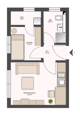 Grundriss - Obergeschosswohnung (Nr.10) in zentraler Lage von Buxtehude.